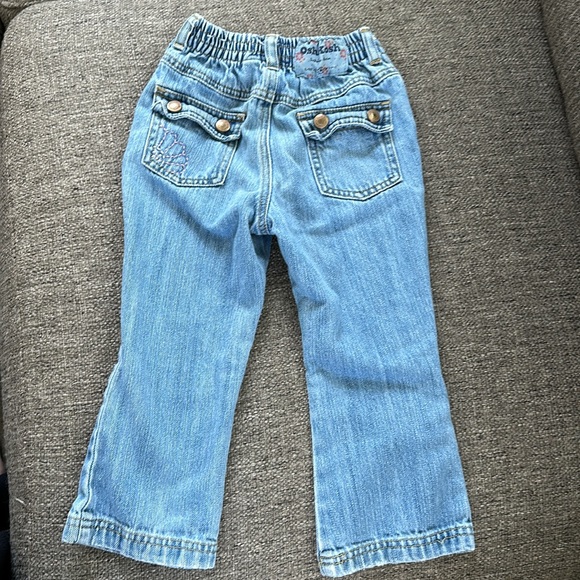 OshKosh B'gosh Other - Osh Kosh B’gosh Girls 3T 36 months Light Wash Blue Denim Jeans Pink embroidered